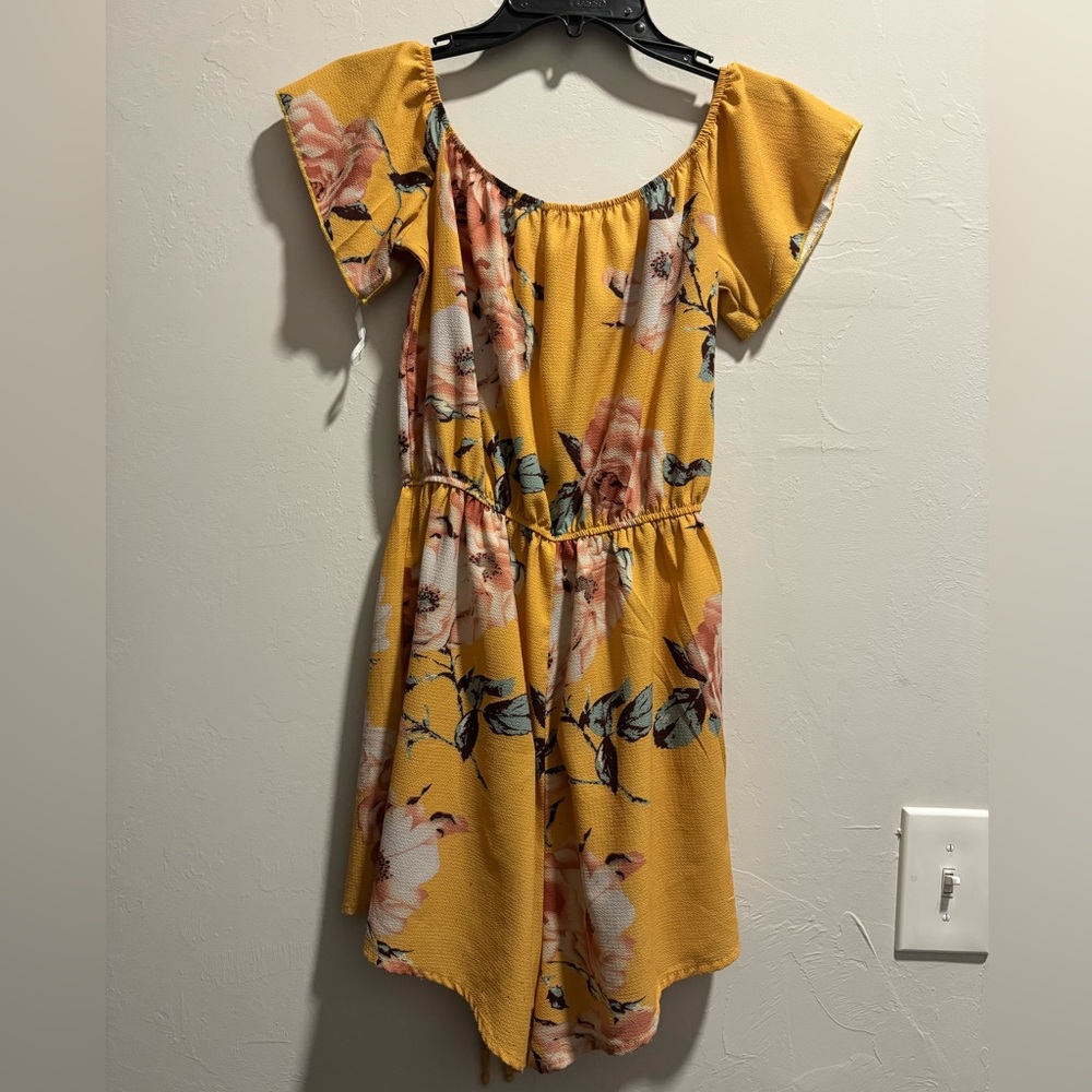 Yellow floral romper